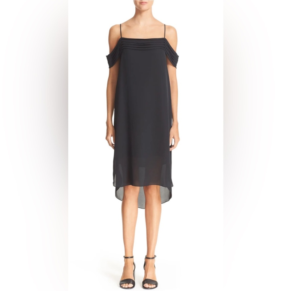 T by Alexander Wang Cold Shoulder Silk Georgette Dress  Size 8